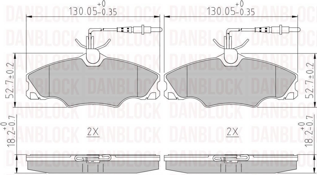 Kit de plaquettes de frein, frein à disque DANBLOCK DB 510291