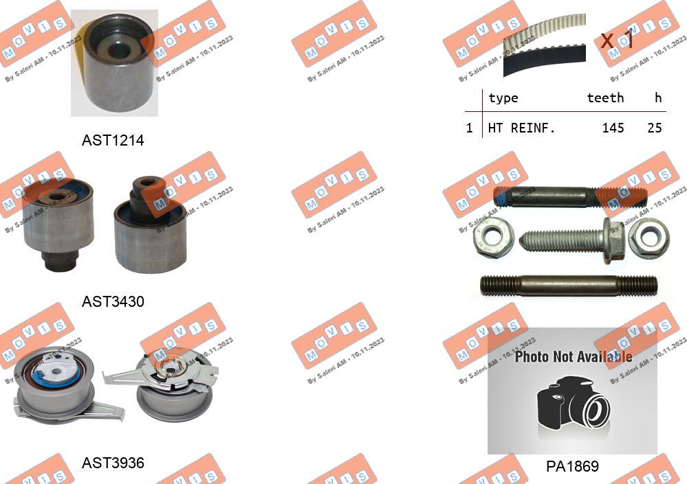 Pompe à eau + kit de courroie crantée MOVIS ASTK1290PA3