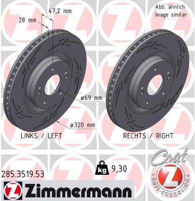 Disque de frein ZIMMERMANN 285.3519.53