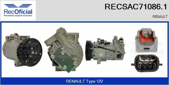 Compresseur, climatisation RECOFICIAL RECSAC71086.1