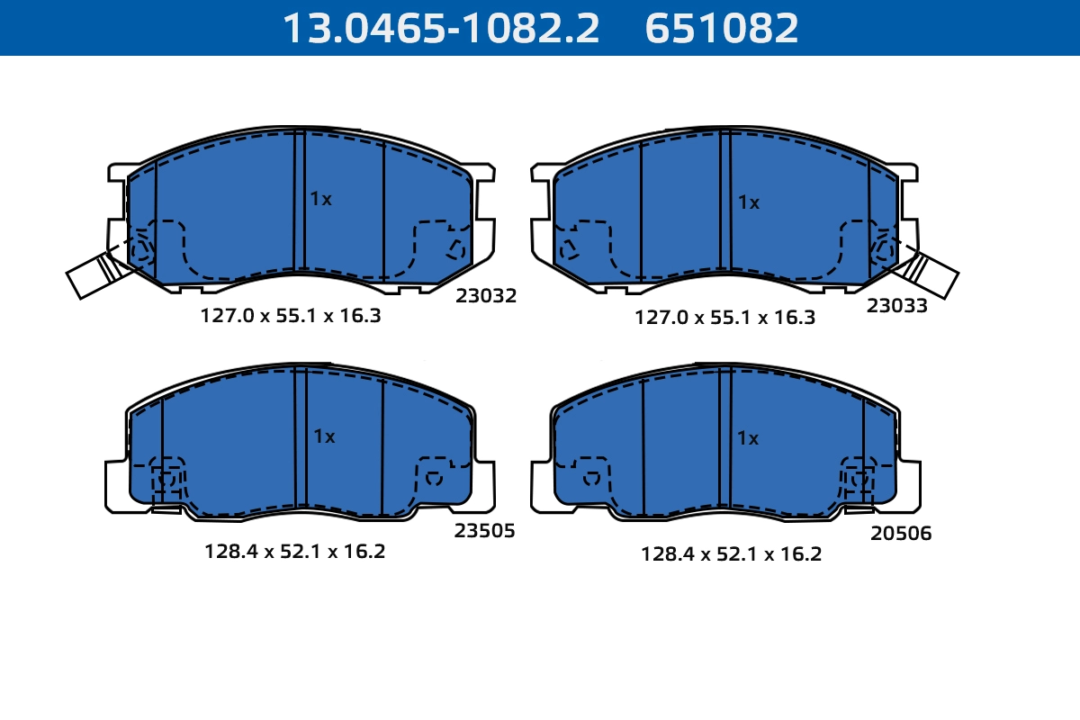 Kit de plaquettes de frein, frein à disque ATE-APAC 13.0465-1082.2