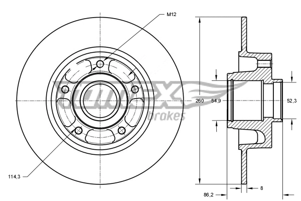 Disque de frein TOMEX Brakes TX 73-561