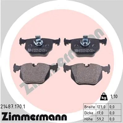 Kit de plaquettes de frein, frein à disque ZIMMERMANN 21487.170.1