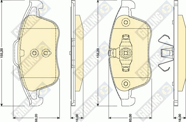 Kit de plaquettes de frein, frein à disque GIRLING 6117902