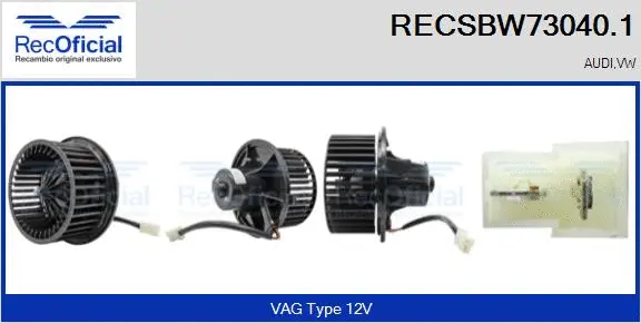 Pulseur d'air habitacle RECOFICIAL RECSBW73040.1