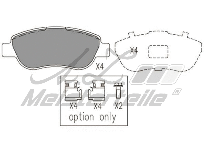 Kit de plaquettes de frein, frein à disque A.Z. Meisterteile AZMT-44-022-2060