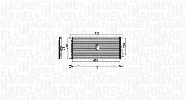 Condenseur, climatisation MAGNETI MARELLI 350203807000