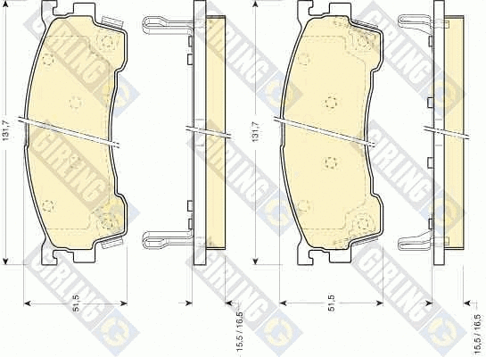Kit de plaquettes de frein, frein à disque GIRLING 6111399