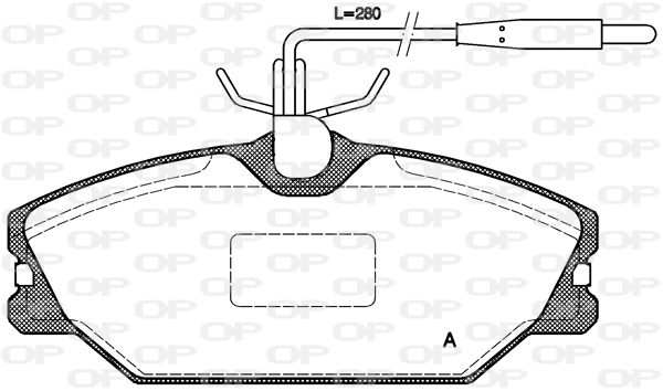Kit de plaquettes de frein, frein à disque OPEN PARTS BPA0208.12