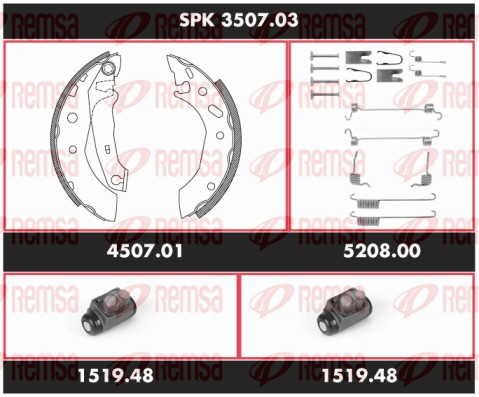 Kit de freins, freins à tambours REMSA SPK 3507.03