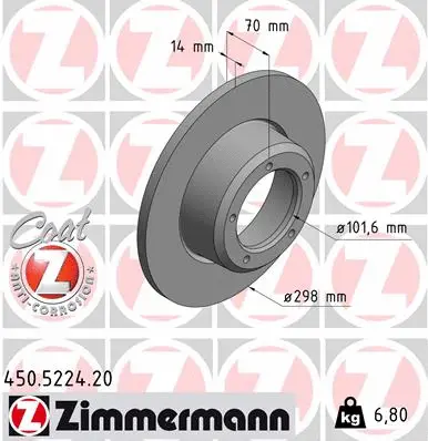 Disque de frein ZIMMERMANN 450.5224.20