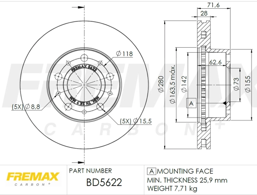 Disque de frein FREMAX BD-5622