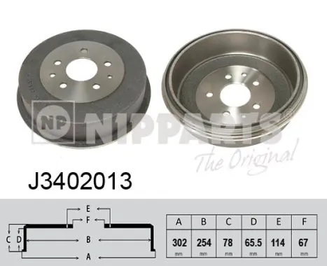 Tambour de frein NIPPARTS J3402013