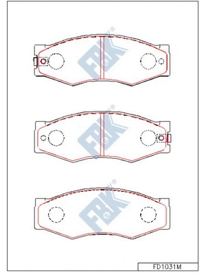 Kit de plaquettes de frein, frein à disque FBK FD1031M