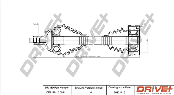 Arbre de transmission Dr!ve+ DP2110.10.0094