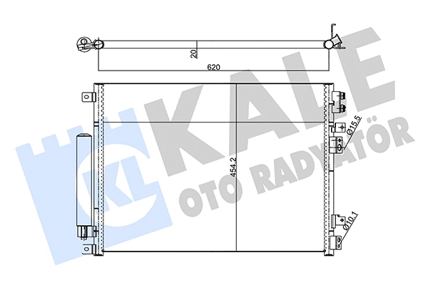 Condenseur, climatisation KALE OTO RADYATÖR 343140