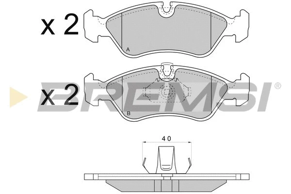 Kit de plaquettes de frein, frein à disque BREMSI BP2704