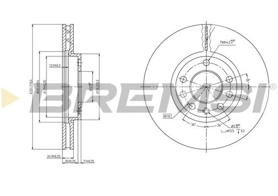 Disque de frein BREMSI CD7191V