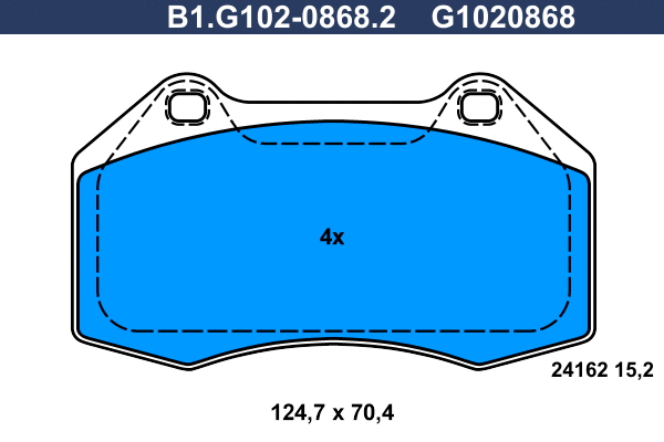 Kit de plaquettes de frein, frein à disque GALFER B1.G102-0868.2