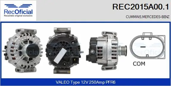 Alternateur RECOFICIAL REC2015A00.1