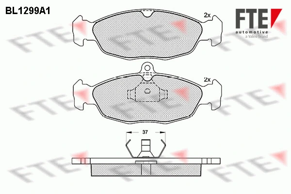 Kit de plaquettes de frein, frein à disque FTE 9010096
