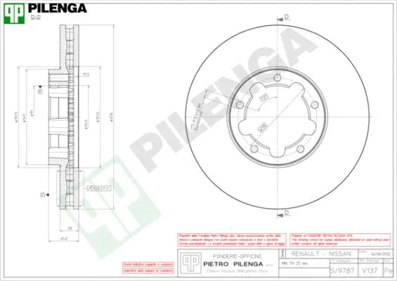Disque de frein PILENGA V137