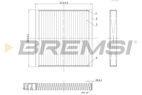 Filtre, air de l'habitacle BREMSI FC0437C