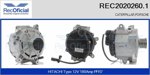 Alternateur RECOFICIAL REC2020260.1