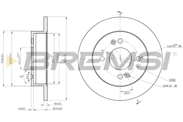 Disque de frein BREMSI CD8213S