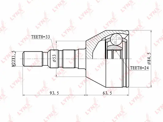 Jeu de joints, arbre de transmission LYNXAUTO CO-5900