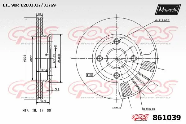 Disque de frein MAXTECH 861039