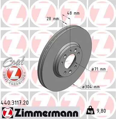 Disque de frein ZIMMERMANN 440.3117.20