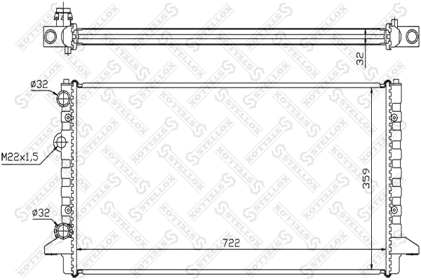 Radiateur, refroidissement du moteur STELLOX 10-25011-SX