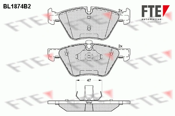 Kit de plaquettes de frein, frein à disque FTE 9010458