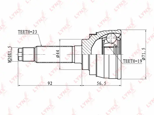 Jeu de joints, arbre de transmission LYNXAUTO CO-1816