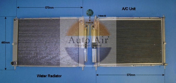 Condenseur, climatisation AUTO AIR GLOUCESTER 16-9951