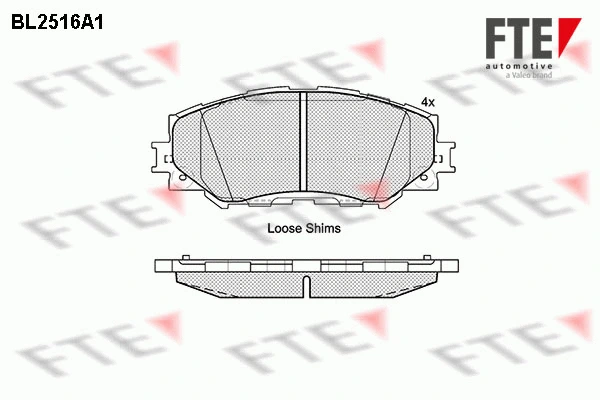 Kit de plaquettes de frein, frein à disque FTE 9010774