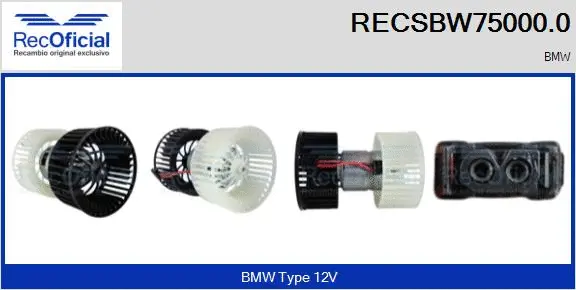 Pulseur d'air habitacle RECOFICIAL RECSBW75000.0