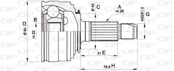 Jeu de joints, arbre de transmission OPEN PARTS CVJ5219.10