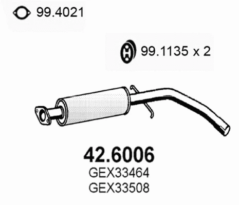 Silencieux central ASSO 42.6006
