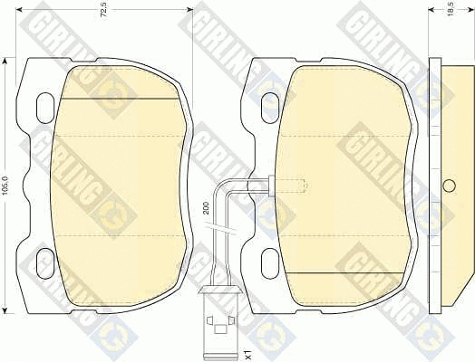 Kit de plaquettes de frein, frein à disque GIRLING 6110936