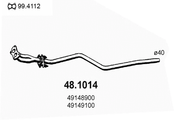 Tuyau d'échappement ASSO 48.1014