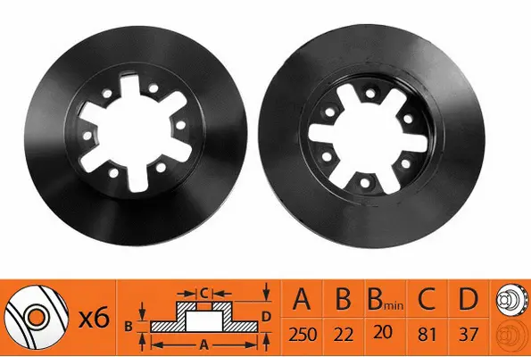 Disque de frein SB BR22134T