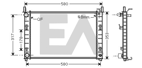 Radiateur, refroidissement du moteur EACLIMA 31R22119