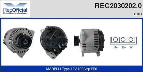 Alternateur RECOFICIAL REC2030202.0