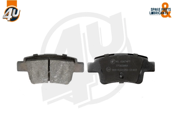 Kit de plaquettes de frein, frein à disque 4U Autoparts 22674FT