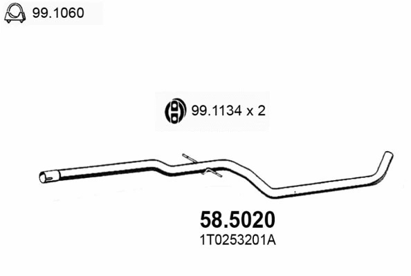 Tuyau d'échappement ASSO 58.5020