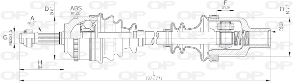Arbre de transmission OPEN PARTS DRS6299.00