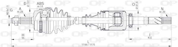 Arbre de transmission OPEN PARTS DRS6240.00