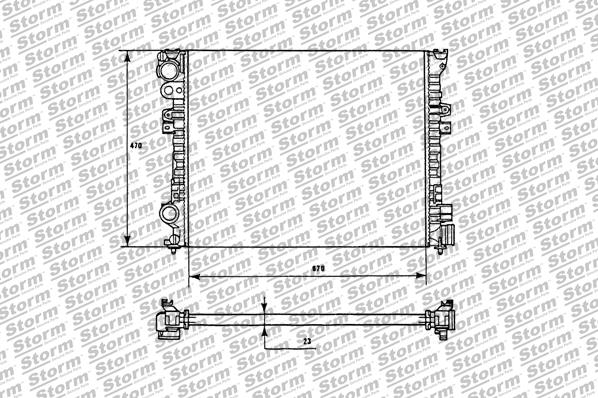 Radiateur, refroidissement du moteur STORM QUALITY PARTS 25001